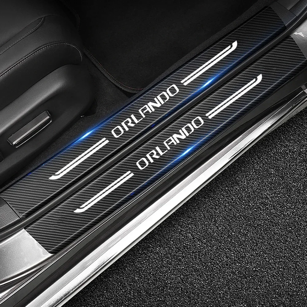 Crepe Pan Carbon - Stiker pelindung ambang pintu mobil serat